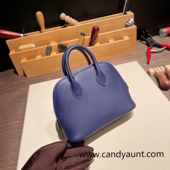 Hermes mini bolide evercolor 73 /Blue Saphir Full Handmade 010 Hermes mini bolide evercolor 73 /Blue Saphir Full Handmade 010