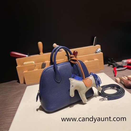 Hermes mini bolide evercolor 73 /Blue Saphir Full Handmade 010 Hermes mini bolide evercolor 73 /Blue Saphir Full Handmade 010