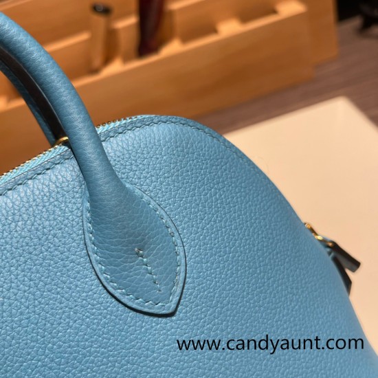Hermes mini bolide evercolor P3 /Blue du Nord Full Handmade 011 Hermes mini bolide evercolor P3 /Blue du Nord Full Handmade 011