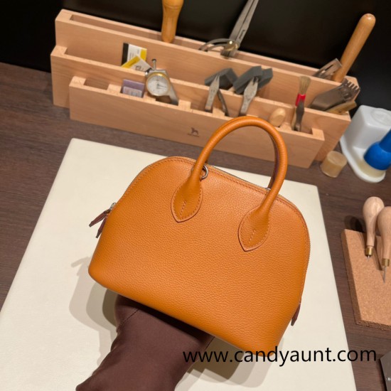 Hermes mini bolide evercolor 1H /Toffee Full Handmade 012 Hermes mini bolide evercolor 1H /Toffee Full Handmade 012