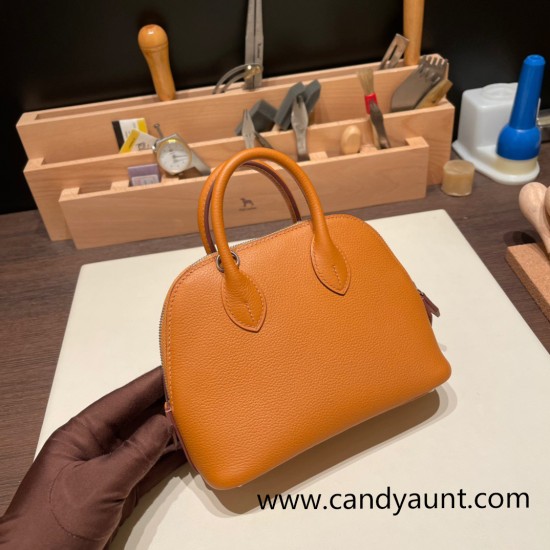 Hermes mini bolide evercolor 1H /Toffee Full Handmade 012 Hermes mini bolide evercolor 1H /Toffee Full Handmade 012