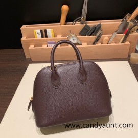 Hermes mini bolide evercolor 0G /Rouge Sellier & Framboise Full Handmade 014