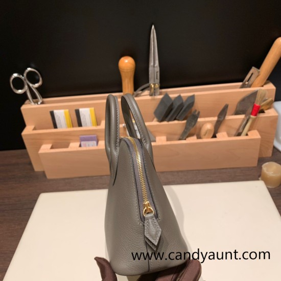 Hermes mini bolide evercolor 8F /Etain Full Handmade 015 Hermes mini bolide evercolor 8F /Etain Full Handmade 015