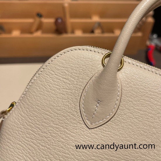 Hermes mini bolide Chevre 10 /Craie Full Handmade 018 Hermes mini bolide Chevre 10 /Craie Full Handmade 018