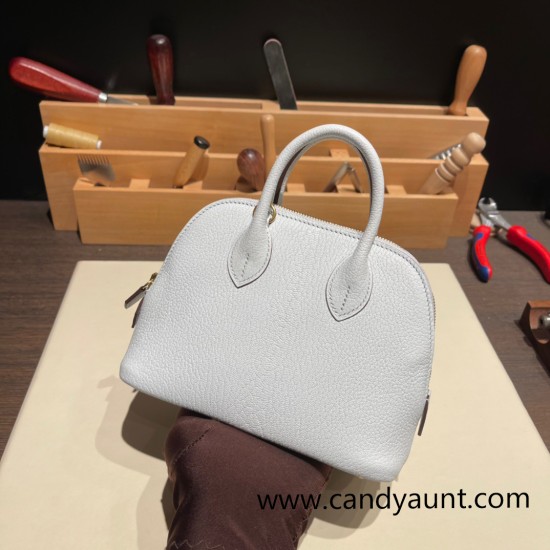 Hermes mini bolide Chevre 7R /Azur Full Handmade 019 Hermes mini bolide Chevre 7R /Azur Full Handmade 019