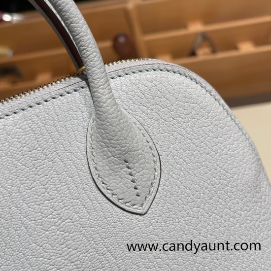 Hermes mini bolide Chevre 7R /Azur Full Handmade 019 Hermes mini bolide Chevre 7R /Azur Full Handmade 019