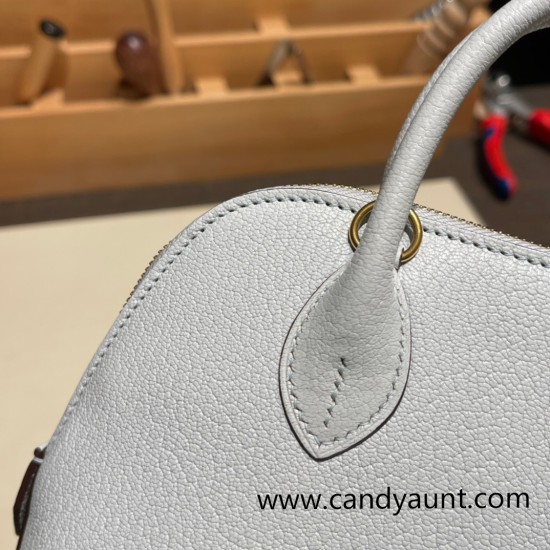 Hermes mini bolide Chevre 7R /Azur Full Handmade 019 Hermes mini bolide Chevre 7R /Azur Full Handmade 019