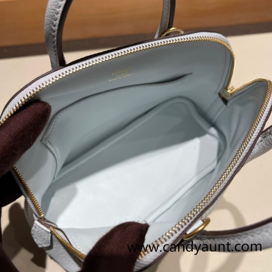 Hermes mini bolide Chevre 7R /Azur Full Handmade 019 Hermes mini bolide Chevre 7R /Azur Full Handmade 019