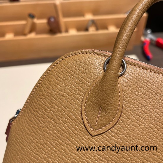 Hermes mini bolide Chevre 2J /Quebracho Full Handmade 020 Hermes mini bolide Chevre 2J /Quebracho Full Handmade 020
