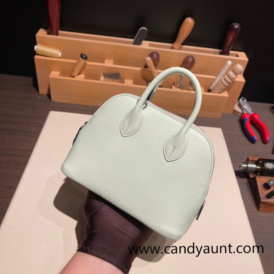 Hermes mini bolide Chevre 0S vertdeau Full Handmade 021 Hermes mini bolide Chevre 0S vertdeau Full Handmade 021