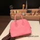 Hermes mini bolide Chevre 1Q/Rose Confetti Full Handmade 022 Hermes mini bolide Chevre 1Q/Rose Confetti Full Handmade 022