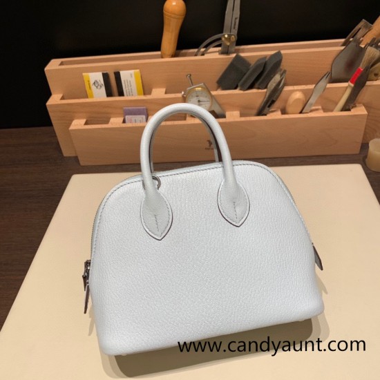 Hermes mini bolide Chevre 7R /Azur Full Handmade 023 Hermes mini bolide Chevre 7R /Azur Full Handmade 023