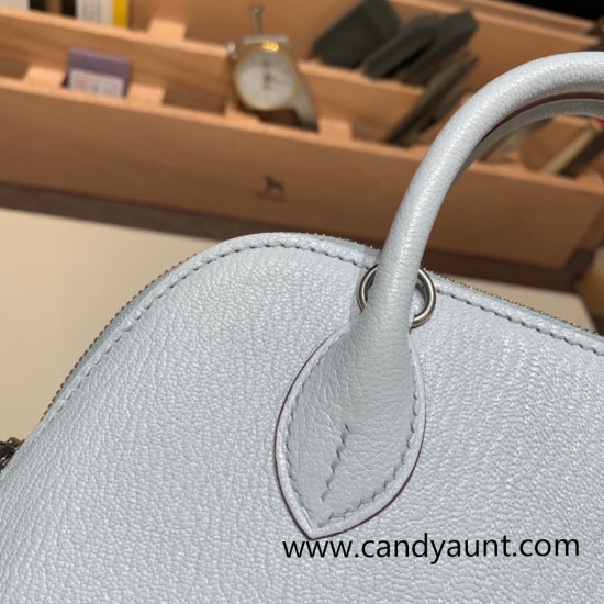 Hermes mini bolide Chevre 7R /Azur Full Handmade 023 Hermes mini bolide Chevre 7R /Azur Full Handmade 023
