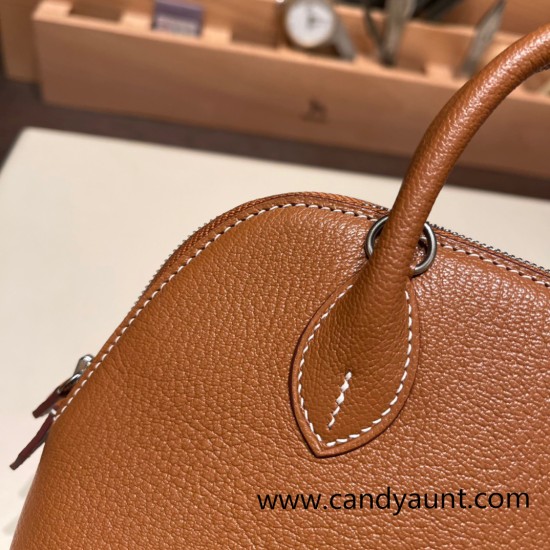 Hermes mini bolide Chevre 37/Gold Full Handmade 024 Hermes mini bolide Chevre 37/Gold Full Handmade 024