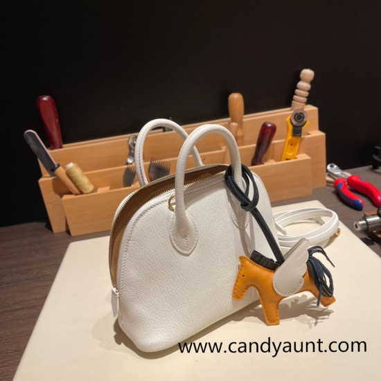 Hermes mini bolide Chevre 4B /Biscuit Full Handmade 030 Hermes mini bolide Chevre 4B /Biscuit Full Handmade 030