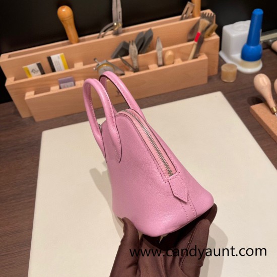 Hermes mini bolide Chevre X9 /Mauve Sylvestre Full Handmade 033 Hermes mini bolide Chevre X9 /Mauve Sylvestre Full Handmade 033