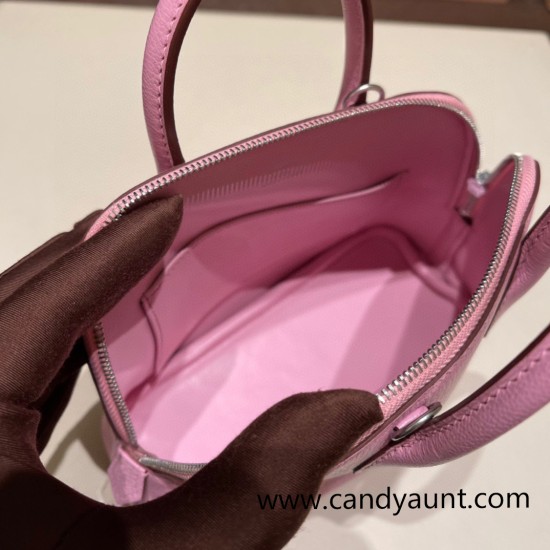 Hermes mini bolide Chevre X9 /Mauve Sylvestre Full Handmade 033 Hermes mini bolide Chevre X9 /Mauve Sylvestre Full Handmade 033