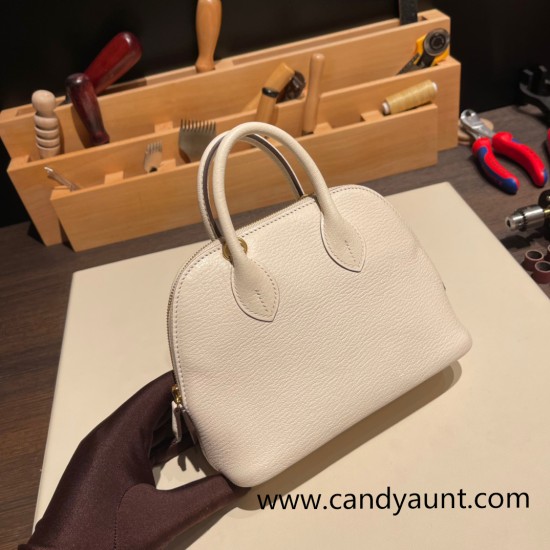 Hermes mini bolide Chevre I2 /Nata Full Handmade 035 Hermes mini bolide Chevre I2 /Nata Full Handmade 035