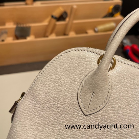 Hermes mini bolide Chevre I2 /Nata Full Handmade 035 Hermes mini bolide Chevre I2 /Nata Full Handmade 035