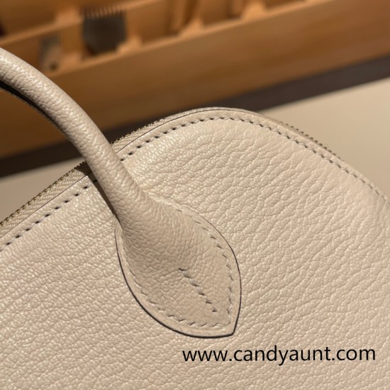 Hermes mini bolide Chevre I2 /Nata Full Handmade 035 Hermes mini bolide Chevre I2 /Nata Full Handmade 035