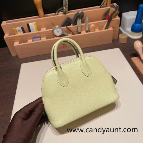 Hermes mini bolide Chevre R9 /Jaune Bourgeon Full Handmade 040 Hermes mini bolide Chevre R9 /Jaune Bourgeon Full Handmade 040