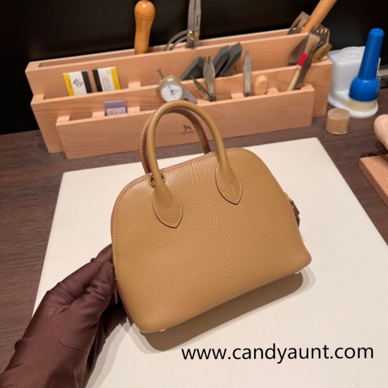 Hermes mini bolide Chevre 2J Quebracho & K4 /Rose dete Full Handmade 042 Hermes mini bolide Chevre 2J Quebracho & K4 /Rose dete Full Handmade 042