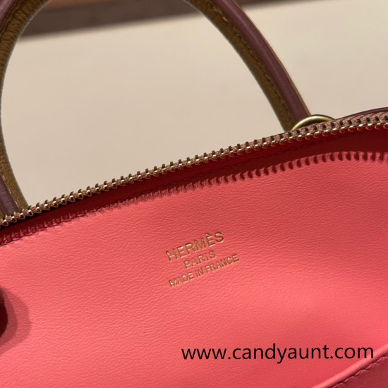 Hermes mini bolide Chevre 2J Quebracho & K4 /Rose dete Full Handmade 042 Hermes mini bolide Chevre 2J Quebracho & K4 /Rose dete Full Handmade 042