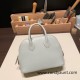 Hermes mini bolide Chevre 80 /Pearl Grey Full Handmade 045 Hermes mini bolide Chevre 80 /Pearl Grey Full Handmade 045
