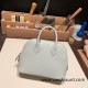 Hermes mini bolide Chevre 80 /Pearl Grey Full Handmade 045 Hermes mini bolide Chevre 80 /Pearl Grey Full Handmade 045