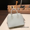 Hermes mini bolide Chevre 80 /Pearl Grey  Full Handmade 045