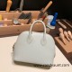 Hermes mini bolide Chevre 80 /Pearl Grey Full Handmade 046 Hermes mini bolide Chevre 80 /Pearl Grey Full Handmade 046