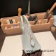 Hermes mini bolide Chevre 80 /Pearl Grey Full Handmade 046 Hermes mini bolide Chevre 80 /Pearl Grey Full Handmade 046