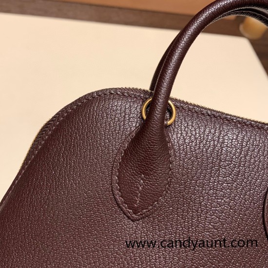 Hermes mini bolide Chevre 0G /Rouge Sellier & Framboise Full Handmade 052 Hermes mini bolide Chevre 0G /Rouge Sellier & Framboise Full Handmade 052
