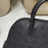 【NEW】Mini Bolide 18cm Ostrich 89 Black (Noir) Full Hand-Stitching