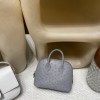 【NEW】Mini Bolide 18cm Ostrich 82 / Gris Agate  Gold Hardware Full Hand-Stitching