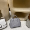 【NEW】Mini Bolide 18cm Ostrich 82 / Gris Agate  Gold Hardware Full Hand-Stitching