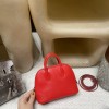【Mini bolide】 Chevre S3 / Rouge Cœur Silver Hardware, Full Hand-Stitching