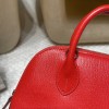 【Mini bolide】 Chevre S3 / Rouge Cœur Silver Hardware, Full Hand-Stitching