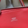 【Mini bolide】 Chevre S3 / Rouge Cœur Silver Hardware, Full Hand-Stitching