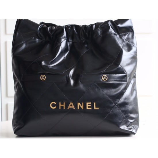 【24B 秋冬新作】Chanel 22 バッグ ダブルポケットモデル ブラックゴールド スモールサイズ | 人気のゴミ袋バッグ新バージョン 35×37×7 cm 【24B 秋冬新作】Chanel 22 バッグ ダブルポケットモデル ブラックゴールド スモールサイズ | 人気のゴミ袋バッグ新バージョン 35×37×7 cm