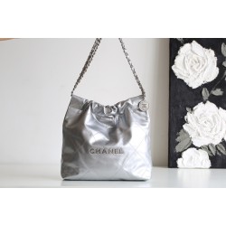 【No°22 香水 100 周年記念】Chanel 22bag ゴミ袋バッグ - モンテベロ油蝋牛革 × モダンデザイン 35×37×7cm