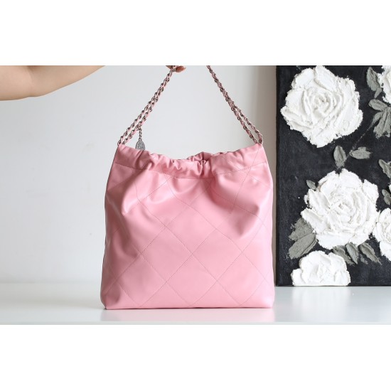 【No.22 香水 100 周年記念】Chanel 22bag ゴミ袋バッグ - モンテベロ油蝋牛革 × 独創的デザイン 39×42×8cm 【No.22 香水 100 周年記念】Chanel 22bag ゴミ袋バッグ - モンテベロ油蝋牛革 × 独創的デザイン 39×42×8cm