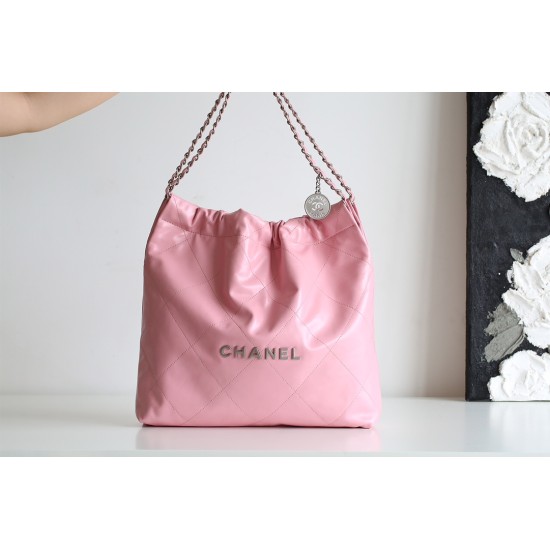 【No.22 香水 100 周年記念】Chanel 22bag ゴミ袋バッグ - モンテベロ油蝋牛革 × 独創的デザイン 39×42×8cm 【No.22 香水 100 周年記念】Chanel 22bag ゴミ袋バッグ - モンテベロ油蝋牛革 × 独創的デザイン 39×42×8cm