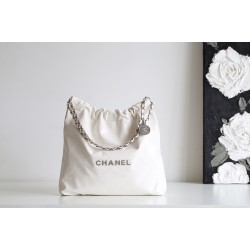 【No.22 香水 100 周年記念】Chanel 22 バッグ ゴミ袋デザイン - モンテベロ油蝋牛革 × 大容量実用 39×42×8cm