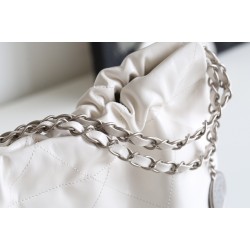 【No.22 香水 100 周年記念】Chanel 22 バッグ ゴミ袋デザイン - モンテベロ油蝋牛革 × 大容量実用 39×42×8cm