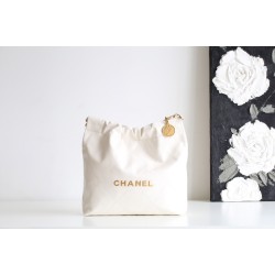 【No°22 香水 100 周年記念】Chanel 22 バッグ ゴミ袋デザイン - モンテベロ油蝋牛革 × 次世代クラシック 35×37×7cm
