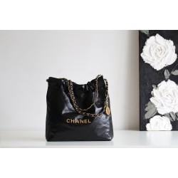 【No°22 香水 100 周年記念】Chanel 22 バッグ ゴミ袋デザイン - モンテベロ油蝋牛革 × 完璧なバランス 35×37×7cm