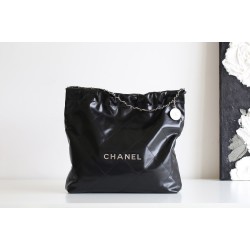 【No°22 香水 100 周年記念】Chanel 22 バッグ ゴミ袋デザイン - モンテベロ油蝋牛革 × 新時代の美貌 39×42×8cm