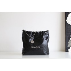 【No°22 香水 100 周年記念】Chanel 22 バッグ ゴミ袋デザイン - モンテベロ油蝋牛革 × 現代的美貌 35×37×7cm