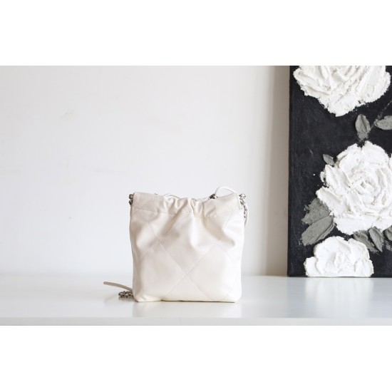 【進化系ミニ】Chanel mini 22bag アップグレード版 - Antiba zp 革 × レトロシルバー ゴミ袋デザイン 19×20×6 cm 【進化系ミニ】Chanel mini 22bag アップグレード版 - Antiba zp 革 × レトロシルバー ゴミ袋デザイン 19×20×6 cm